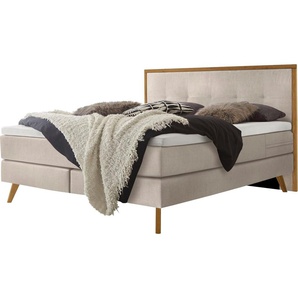 HASENA Boxspringbett Nordic, modernes Design, Nordic Bett, gestepptes Kopfteil, Eichenholz