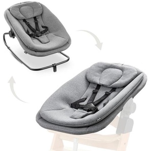 Hauck Hochstuhlliege Highchair Bouncer, Dunkelgrau, Metall, Kunststoff, Textil, 49x44x68 cm, 5-Punkte-Sicherheitsgurt, Bezug abnehmbar und maschinenwaschbar, Liegefunktion ab Geburt, nutzbar als Liege Wippe, ideal zum Füttern auf Augenhöhe, Babymöbel,