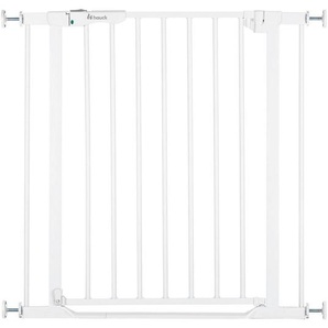 Hauck Türschutzgitter Clear Step Autoclose 2, Weiß, Metall, Kunststoff, 75x77x4 cm, Verlängerung erhältlich, Kindersicherheit, Schutzgitter