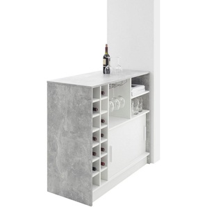 HBZ Bartisch Planter, Beton Dekor, Tisch mit Flaschenregal