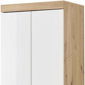 HBZ Stauraumschrank Nola Garderobenschrank, BxHxT BxHxT 55x195x38 cm (1-St) Mit 2 Türen, 1 Kleiderstange ausziehbar, 1 Konstruktionsboden