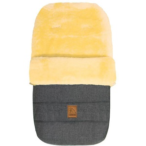 Heitmann Felle Fußsack Eisbärchen - Lammfell Winterfußsack - Premium Qualität, mit echtem Lammfell, für Kinderwagen, Buggy, 5 Gurtschlitze, waschbar