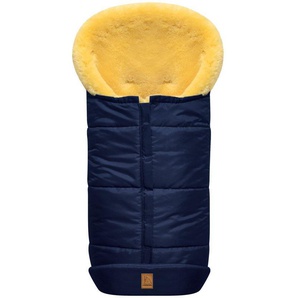 Heitmann Felle Fußsack Eisbärchen - Lammfell Winterfußsack - Premium Qualität, mit echtem Lammfell, für Kinderwagen & Buggy, 6 Gurtschlitze, waschbar