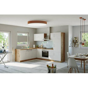 Held Eckküche, Weiß, Holzwerkstoff, nur wie online abgebildet bestellbar, 270x210 cm, individuell planbar, links aufbaubar, rechts aufbaubar, Küchen, Eckküchen