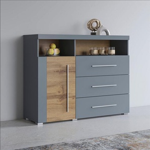 Helvetia Sideboard Roger,Breite 120cm, moderne Anrichte mit 3 Schubladen, Kommode mit viel Stauraum, Masse 120x92x38,5 (B/H/T)