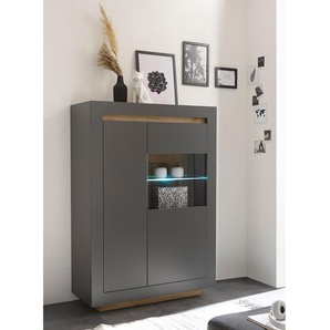 Highboard 96 x 136 x 38cm Grau/Anthrazit/Eiche Dekor