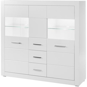 Highboard  Bristol ¦ weiß ¦ Maße (cm): B: 149 H: 142 T: 42