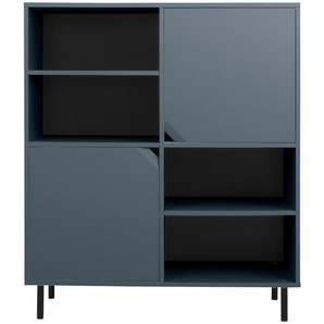 Xxxl Highboard, Dunkelblau, Holzwerkstoff, 4 Fächer, 118x137x43 cm, Typenauswahl, Beimöbel erhältlich, Wohnzimmer, Kommoden & Sideboards, Highboards