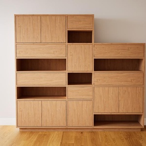 Highboard Eiche - Highboard: Schubladen in Eiche & Türen in Eiche - Hochwertige Materialien - 190 x 162 x 34 cm, Selbst designen