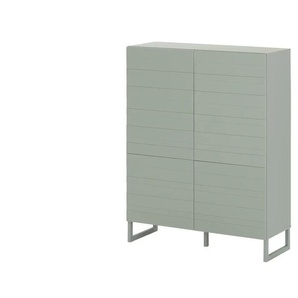 Highboard  Foresto ¦ grün ¦ Maße (cm): B: 109,9 H: 140 T: 41,6