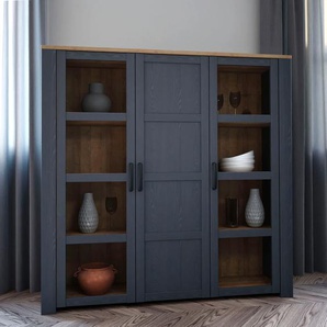 Highboard FORTE Bohol Sideboards Gr. B/H/T: 151,1cm x 160,6cm x 42cm, blau (riviera oak/navy oak // navy oak) Breite 151 cm