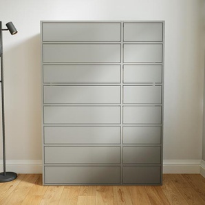 Highboard Grau - Elegantes Highboard: Schubladen in Grau - Hochwertige Materialien - 115 x 156 x 34 cm, Selbst designen