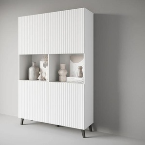 Highboard INOSIGN PHUKET Sideboards Gr. B/H/T: 120cm x 168cm x 39cm, weiß (weiß matt/weiß matt mdf) Moderne Hochkommode ohne Griffe mit 10 Fächern, Breite 120 cm