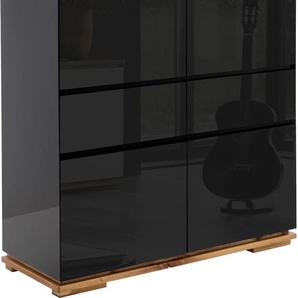 Highboard MCA FURNITURE Chiaro Sideboards Gr. B/H/T: 102cm x 115cm x 40cm, 2 St., schwarz (schwarz hochglanz) Breite ca. 102 cm