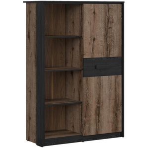 Xxxl Highboard, Schwarz, Eiche, Holzwerkstoff, 100x145x41 cm, Wohnzimmer, Kommoden & Sideboards, Highboards