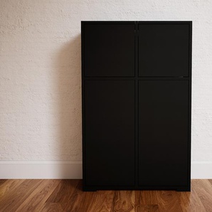 Highboard Schwarz - Elegantes Highboard: Türen in Schwarz - Hochwertige Materialien - 79 x 119 x 34 cm, Selbst designen