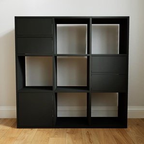 Highboard Schwarz - Highboard: Schubladen in Schwarz & Türen in Schwarz - Hochwertige Materialien - 118 x 117 x 34 cm, Selbst designen