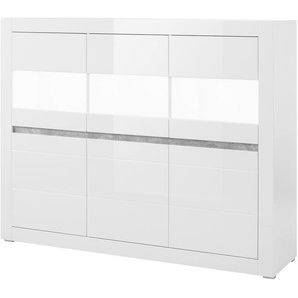 Highboard  Suavo ¦ weiß ¦ Maße (cm): B: 164 H: 131 T: 42