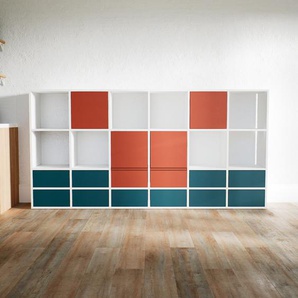 Highboard Terrakotta - Highboard: Schubladen in Blaugrün & Türen in Terrakotta - Hochwertige Materialien - 233 x 117 x 34 cm, Selbst designen