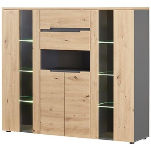 Highboard  Vesio ¦ holzfarben ¦ Maße (cm): B: 145 H: 127 T: 38