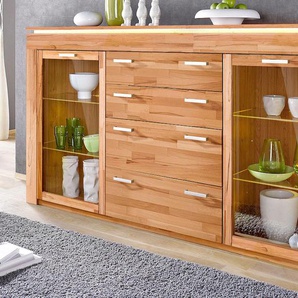 Highboard VOGL MÖBELFABRIK Sideboards beige (kernbuche teilmassiv) Breite 222 cm