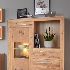 Highboard VOGL MÖBELFABRIK Sideboards braun (eichefarben chalet/wildeiche massiv) Breite 107 cm