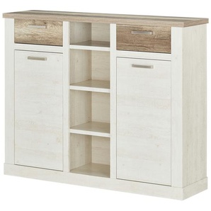 Highboard - weiß - Materialmix - 159,6 cm - 128,3 cm - 41,3 cm | Möbel Kraft