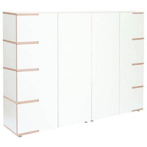 Xxxl Highboard, Weiß, Buche, Holzwerkstoff, 3 Fächer, 200x145x45 cm, Beimöbel erhältlich, in verschiedenen Größen stehend, Wohnzimmer, Kommoden & Sideboards, Highboards