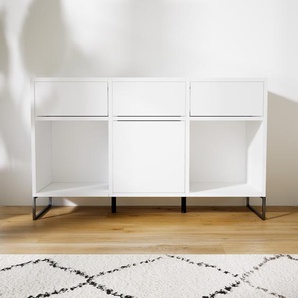 Highboard Weiß - Highboard: Schubladen in Weiß & Türen in Weiß - Hochwertige Materialien - 118 x 72 x 34 cm, Selbst designen