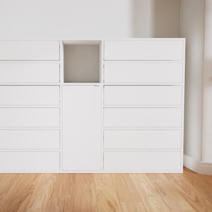 Highboard Weiß - Highboard: Schubladen in Weiß & Türen in Weiß - Hochwertige Materialien - 190 x 117 x 47 cm, Selbst designen