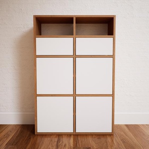 Highboard Weiß - Highboard: Schubladen in Weiß & Türen in Weiß - Hochwertige Materialien - 79 x 117 x 34 cm, Selbst designen