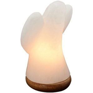 HIMALAYA SALT DREAMS Salzkristall-Tischlampe Engel, Leuchtmittel wechselbar, Warmweiß, Handgefertigt aus Salzkristall - jeder Stein ein Unikat, H: ca.19 cm