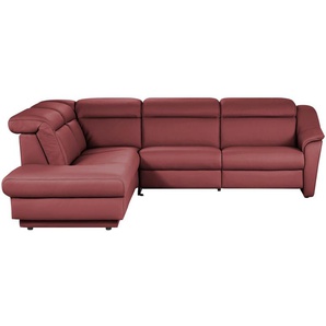 himolla Ecksofa Leder  9707 ¦ rot ¦ Maße (cm): B: 275 H: 84 T: 245