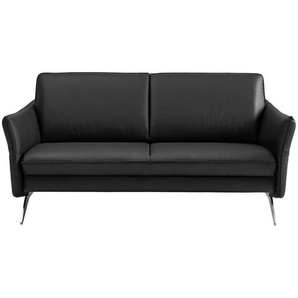 Himolla Komfortklass 2-Sitzer-Sofa, Schwarz, Leder, Echtleder, Longlife-Leder, 155x86x92 cm, Blauer Engel, Goldenes M, Emas, Lederauswahl, Stoffauswahl, Sitzqualitäten, Hocker erhältlich, Rücken echt, Wohnzimmer, Sofas & Couches, Wohnlandschaften,