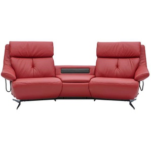 Himolla Komfortklass Heimkino-Sofa, Rot, Leder, Echtleder, Longlife-Leder, Uni, 2-Sitzer, 254x107x105 cm, Goldenes M, Made in Germany, Typenauswahl, Fußauswahl, Lederauswahl, Stoffauswahl, Sitzqualitäten, Hocker erhältlich, in verschiedenen Holzarten