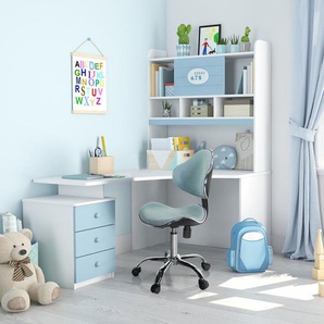 hjh OFFICE Kinder Schreibtischstuhl KIDDY GTI-3 Stoff Kinderbürostuhl Drehstuhl ergonomisch, mitwachsend