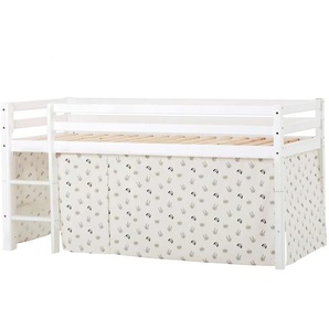 Hochbett HOPPEKIDS ECO Dream, Kinderbett, Spielbett, Halbhohes Bett aus Massivholz Hochbetten Gr. umbaubar, Liegefläche B/L: 90cm x 200cm, ohne Matratze, beige (weiß-natur) Baby Kinderbett Hochbett inkl. Vorhang-Set Creator, Bettgröße & Matratze wählbar