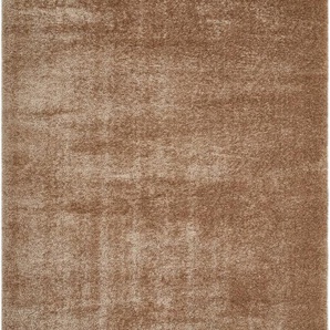 Hochflor-Teppich ANDAS Lahti Teppiche Gr. B/L: 230 cm x 160 cm, 45 mm, 1 St., grau (taupe) Esszimmerteppiche Uni Farben, weich & kuschelig, ideal im Wohnzimmer Schlafzimmer