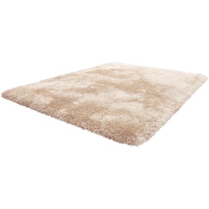 Hochflor-Teppich CALO-DELUXE Giora 200 Teppiche Gr. B/L: 160 cm x 230 cm, 80 mm, 1 St., beige (champagner) Esszimmerteppiche getuftet, besonders weich durch Microfaser, Wohnzimmer, Schlafzimmer