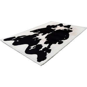 Hochflor-Teppich CALO-DELUXE Vogesen 500 Teppiche Gr. B/L: 160 cm x 230 cm, 30 mm, 1 St., schwarz-weiß (weiß, schwarz) Esszimmerteppiche weiche Haptik, Wohnzimmer