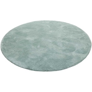 Hochflor-Teppich ESPRIT Relaxx Teppiche Gr. Ø 200 cm, 25 mm, 1 St., blau (türkis, grau) Esszimmerteppiche Wohnzimmer, sehr große Farbauswahl, weicher dichter Hochflor