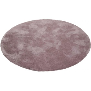Hochflor-Teppich ESPRIT Relaxx Teppiche Gr. Ø 200 cm, 25 mm, 1 St., lila (flieder) Esszimmerteppiche Wohnzimmer, sehr große Farbauswahl, weicher dichter Hochflor