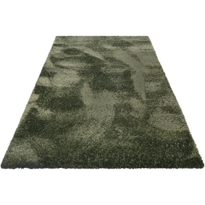 Hochflor-Teppich ESPRIT YOGI Teppiche Gr. B/L: 160 cm x 225 cm, 50 mm, 1 St., grün Esszimmerteppiche flauschiger Flor, nachhaltig, gewebt, Wohnzimmer, Schlafzimmer, uni