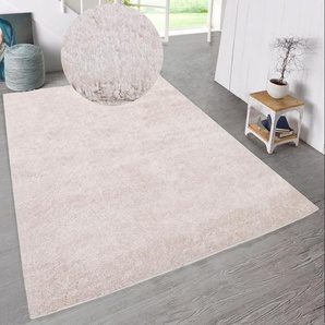 Hochflor-Teppich HOME AFFAIRE Malin Teppiche Gr. B: 280cm, 43mm, L: 380cm, beige (creme) Shaggy in Uni-Farben, einfarbig, leicht glänzend, besonders weich