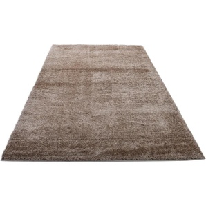 Hochflor-Teppich HOME AFFAIRE Malin Teppiche Gr. B/L: 239 cm x 320 cm, 43 mm, 1 St., beige (sand) Esszimmerteppiche Shaggy in Uni-Farben, einfarbig, leicht glänzend, besonders weich