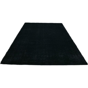 Hochflor-Teppich HOME AFFAIRE Malin Teppiche Gr. B/L: 280 cm x 380 cm, 43 mm, 1 St., schwarz Esszimmerteppiche Shaggy in Uni-Farben, einfarbig, leicht glänzend, besonders weich