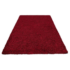 Hochflor-Teppich HOME AFFAIRE Viva Teppiche Gr. B/L: 240 cm x 320 cm, 45 mm, 1 St., rot (weinrot) Esszimmerteppiche Uni Farben, einfarbig, besonders weich und kuschelig