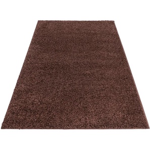 Hochflor-Teppich HOME AFFAIRE Viva Teppiche Gr. B/L: 280 cm x 390 cm, 45 mm, 1 St., braun (dunkelbraun) Esszimmerteppiche Uni Farben, einfarbig, besonders weich und kuschelig