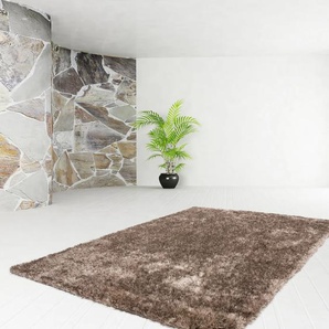 Hochflor-Teppich KAYOOM Diamond 700 Teppiche Gr. B: 240cm, 45mm, L: 330cm, grau (taupe) weiche Microfaser, Langflor, Shaggy, Melange, Wohnzimmer