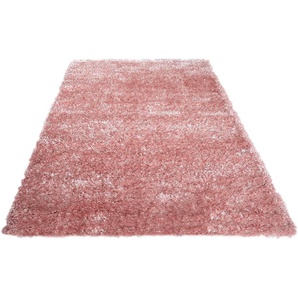 Hochflor-Teppich MY HOME Senara Teppiche Gr. B/L: 240 cm x 340 cm, 50 mm, 1 St., rosa (rosé) Esszimmerteppiche weich, einfarbig, idealer Teppich für Wohnzimmer, Schlafzimmer
